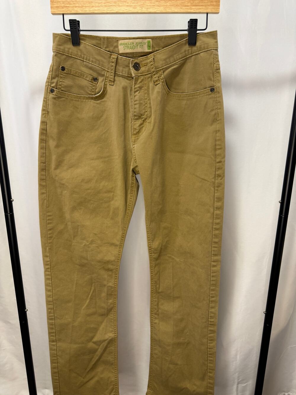 Wrangler Jeans Co Mens 29x30 Straight Fit Flex Khaki Tan Pants Stretch